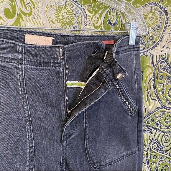 Pilcro Gray Demilune Utility Moto Bootcut Jeans Size 27 - Picture 6 of 16